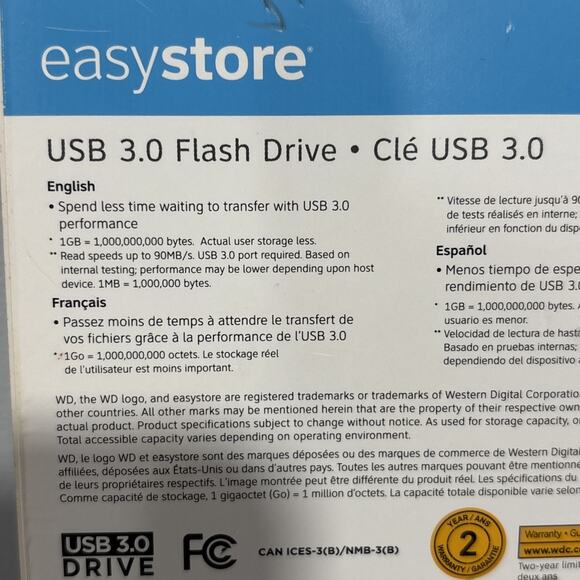 WD Western Digital Easystore USB 3.0 Flash Drive 32GB - Picture 3 of 3
